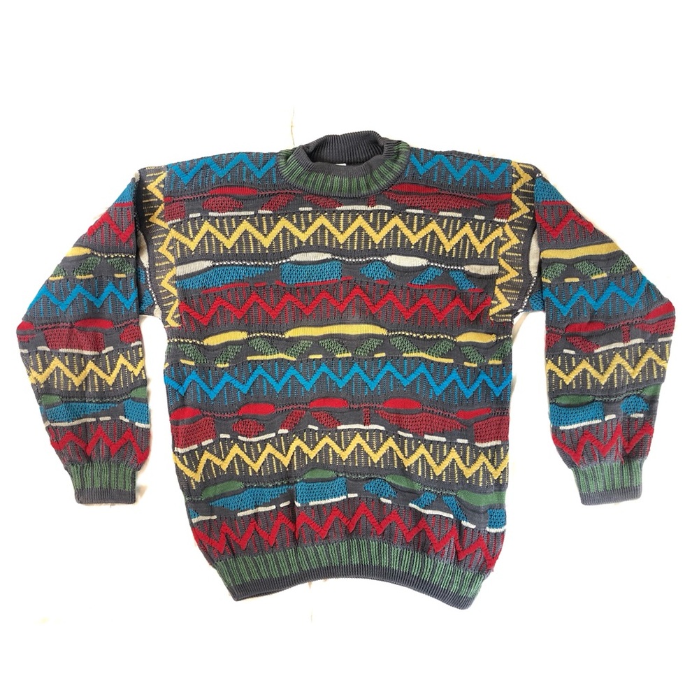 Coogi Zig Zag Mock Neck 90s Sweater